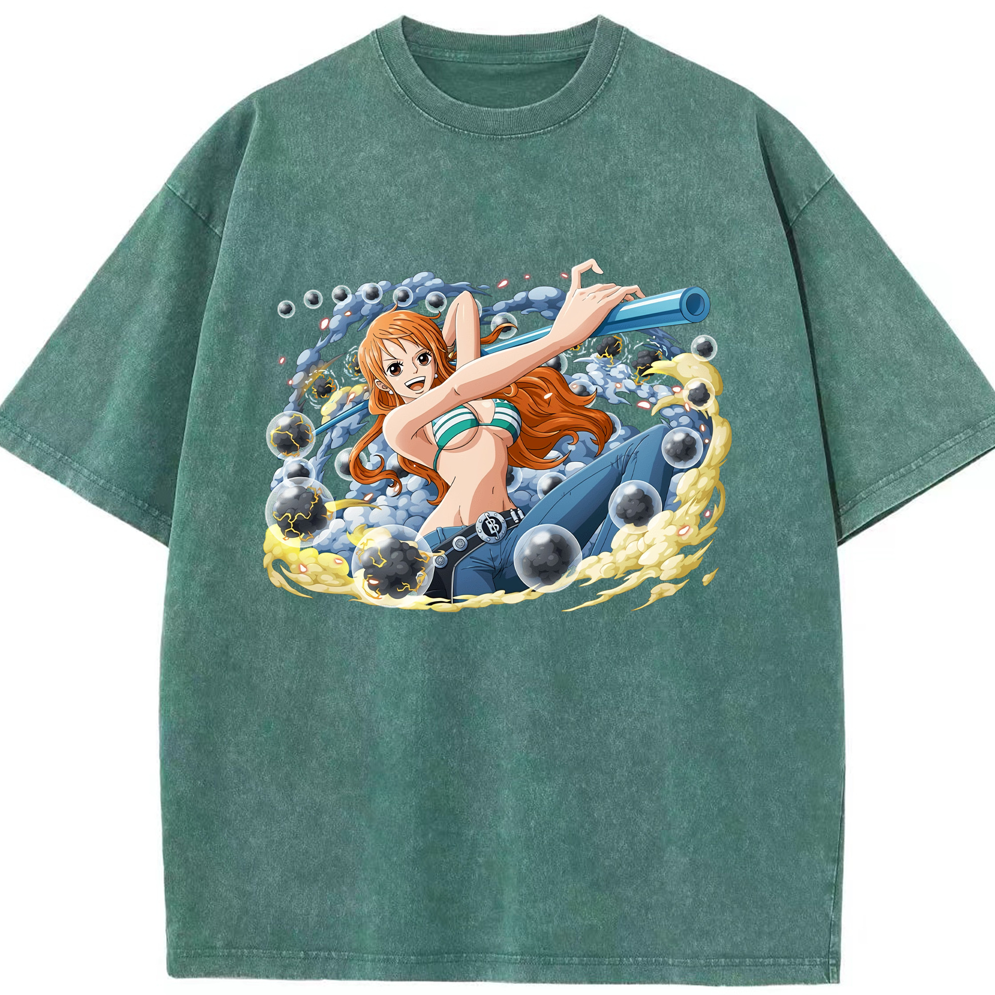 ワンピース ナミ ONE PIECE Nami 綿100% ヴィンテージ風 半袖Tシャツ（フロントプリント）